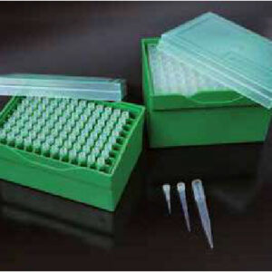 Greentip - Puntas en caja y en gradilla de polipropileno de color verde, biodegradables